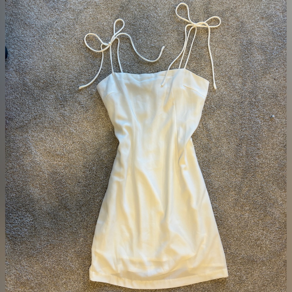 Princess Polly White Tie Strap Mini Dress